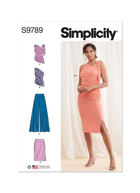 S9789 Misses Knit Tops, Pants and Skirt