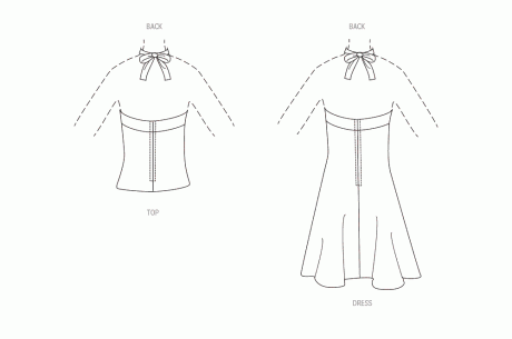 S9794 Misses' Knit Short Halter Dress and Halter Top