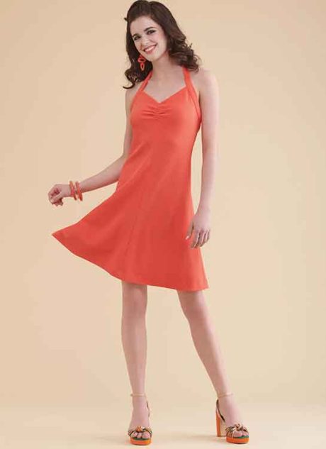 S9794 Misses' Knit Short Halter Dress and Halter Top