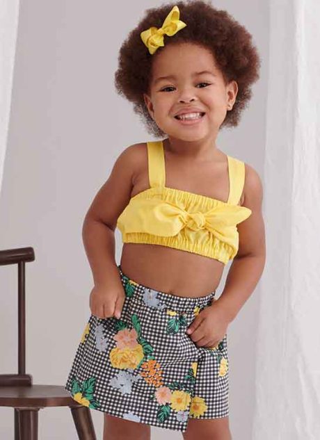 S9797 Toddlers' Tops, Skort, Pants and Hat in Three Sizes