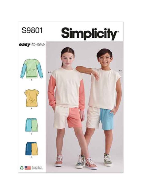 S9801 Girls' and Boys' Sweatshirts and Shorts