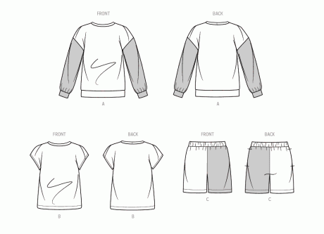 S9801 Girls' and Boys' Sweatshirts and Shorts