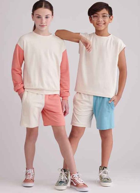 S9801 Girls' and Boys' Sweatshirts and Shorts