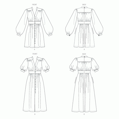 V1934 Misses' Dress in Two Lengths