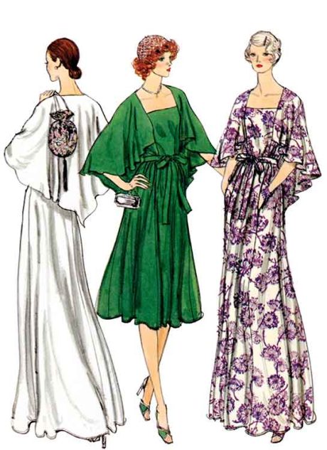 V1947 Misses Evening Dress Vintage 1970's