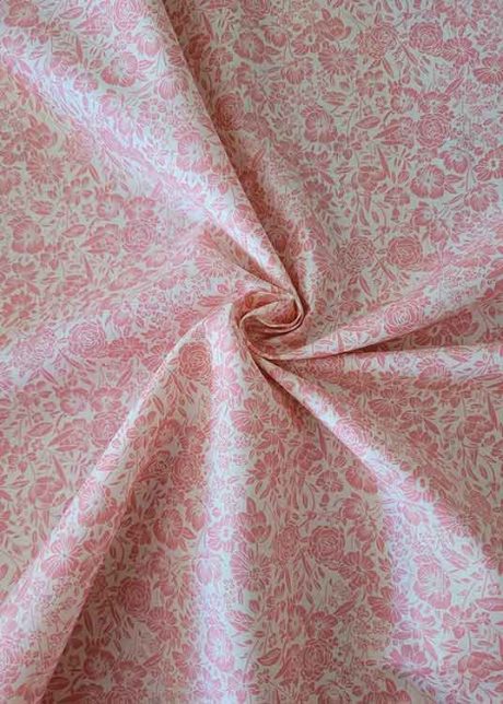 Rose & Hubble 100% cotton poplin, "Alpine Rockery" (rose)