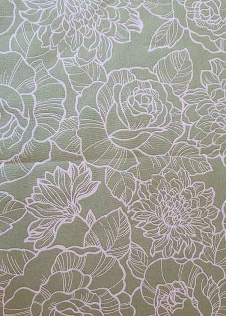 Rose & Hubble 100% cotton poplin, "Moss Rose" (green) - Image 2