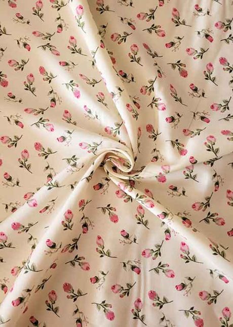 Rose & Hubble 100% cotton poplin, "Rose Bud" (ivory)