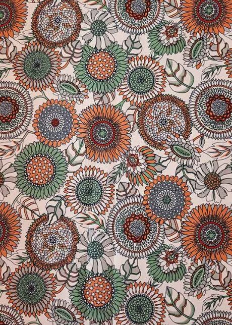 Rose & Hubble 100% cotton poplin, "Strawflowers" (ivory) - Image 2