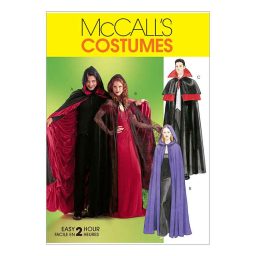 M4139 Misses'/Men's/Teen Boys' Lined & Unlined Cape Costumes
