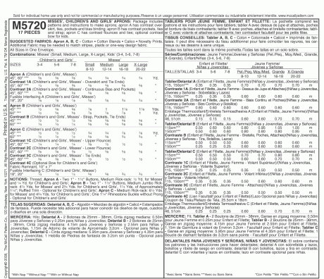 M5720 Misses'/Chldren's/Girls' Aprons