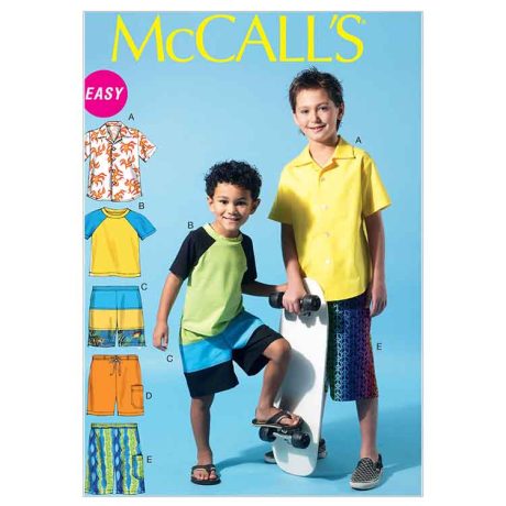 M6548 Children's/Boys' Shirt, Top and Shorts