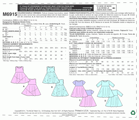 M6915 Chidren's/Girls' Dresses