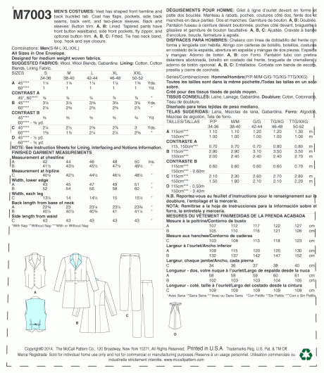 M7003 Men's Costumes