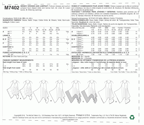 M7402 Misses' Dresses and Jumpsuit