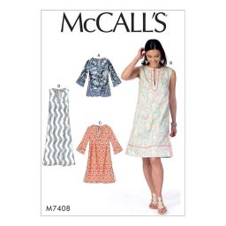 M7408 Misses' Tunic and Dresses