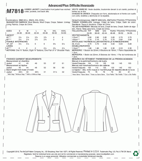 M7818 Unisex Jacket