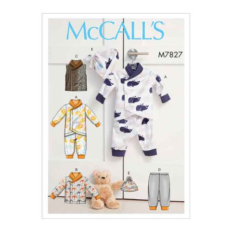 M7827 Infants Bunting, Jacket, Vest, Pants and Hat