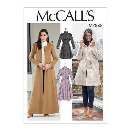 M7848 Misses'/Miss Petite and Women's/Women Petite Coats and Belt