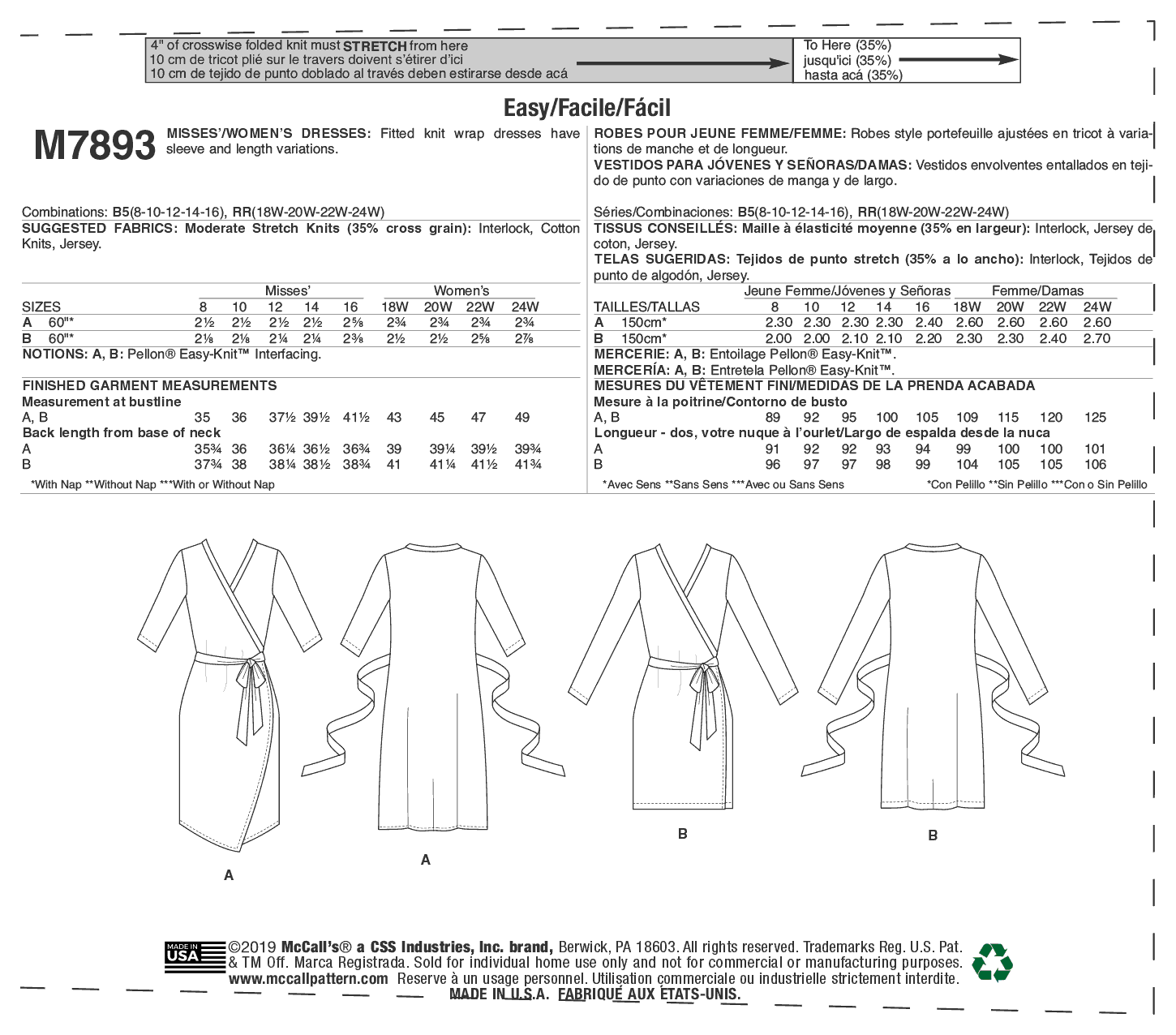 M7893 Misses/Women's Dresses Sew Irish
