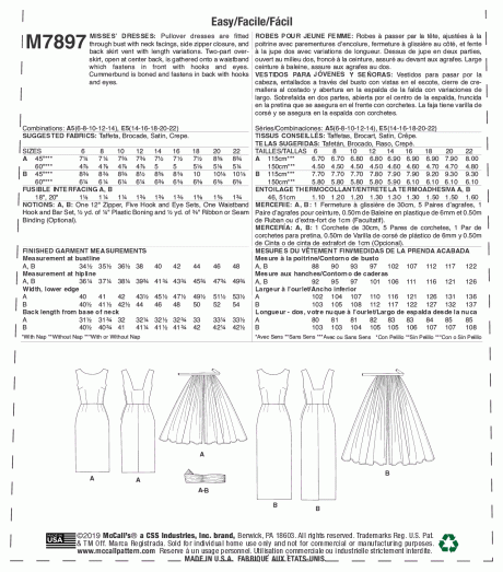 M7897 Misses' Dresses