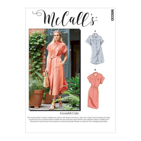 M8030 #JosieMcCalls - Misses' Dresses & Belt