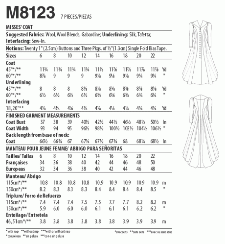 M8123 Misses' Coat