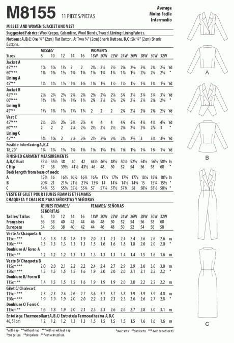 M8155 Misses' & Women's Jacket & Vest