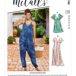 M8165 Misses' Very Loose-fitting V-neck Dresses & Jumpsuit