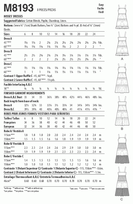 M8193 Misses' Dresses