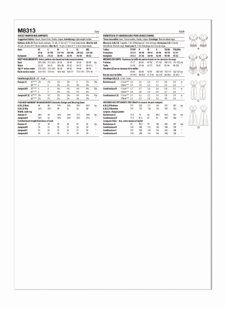 M8313 Misses' Romper and Jumpsuits