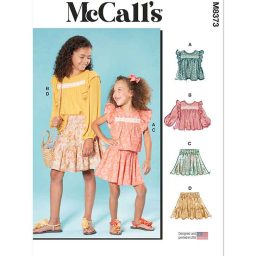 M8373 Children's and Girls' Top and Skirt