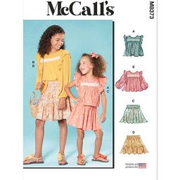 M8373 Children's and Girls' Top and Skirt