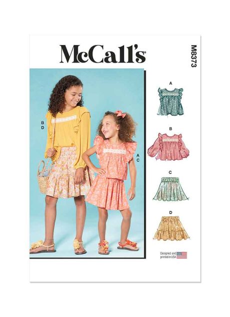 M8373 Children's and Girls' Top and Skirt