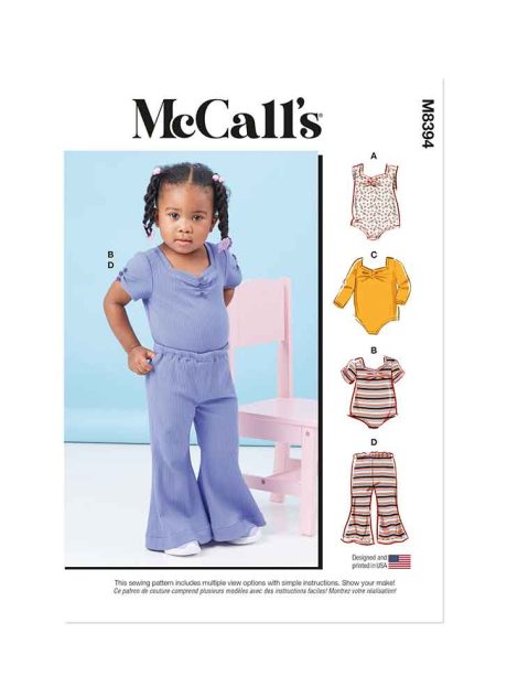 M8394 Toddlers' Knit Bodysuits and Pants