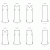 M8402 Misses' Dresses in Two Lengths with Choice of Three Necklines
