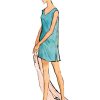 M8402 Misses' Dresses in Two Lengths with Choice of Three Necklines
