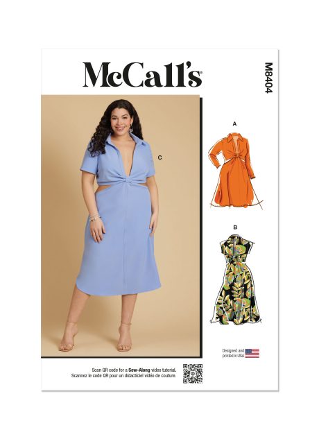 M8404 Women's Dress With Sleeve and Length Variations