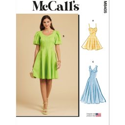 M8405 Misses's Dress With Sleeve and Length Variations