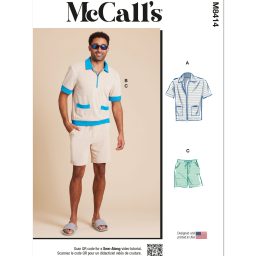 M8414  Men's Knit Shirts and Shorts