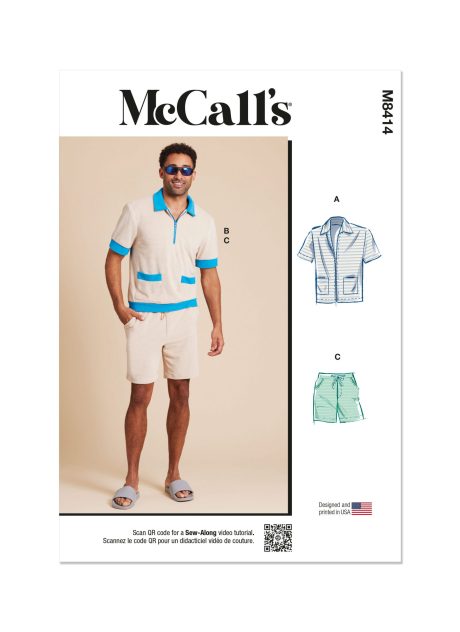 M8414  Men's Knit Shirts and Shorts