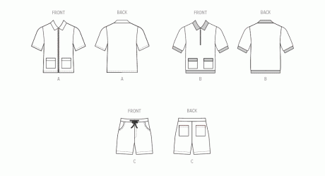 M8414  Men's Knit Shirts and Shorts