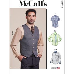 M8415 Men's Lined Vest, Shirts, Tie and Bow Tie