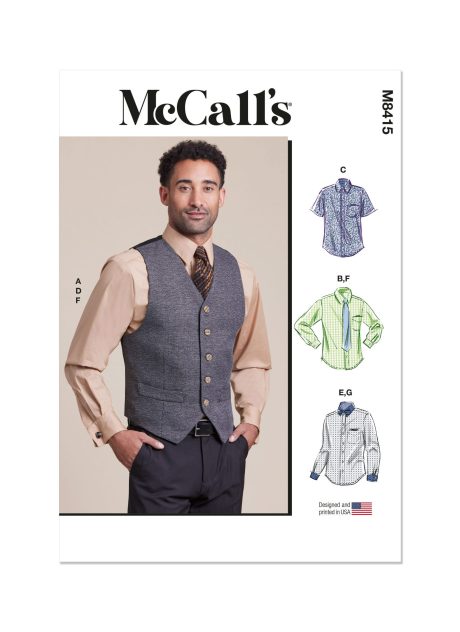 M8415 Men's Lined Vest, Shirts, Tie and Bow Tie