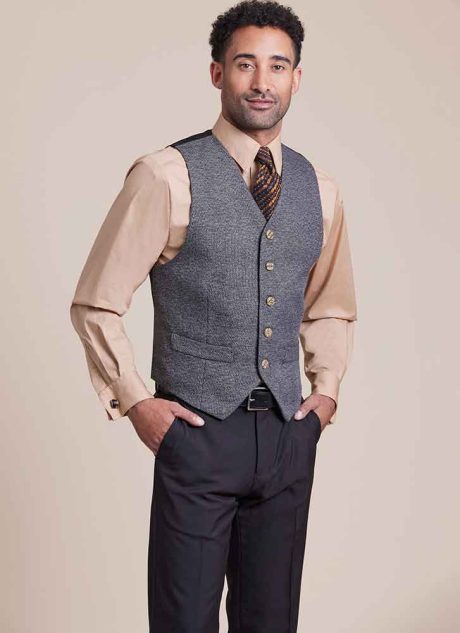 M8415 Men's Lined Vest, Shirts, Tie and Bow Tie