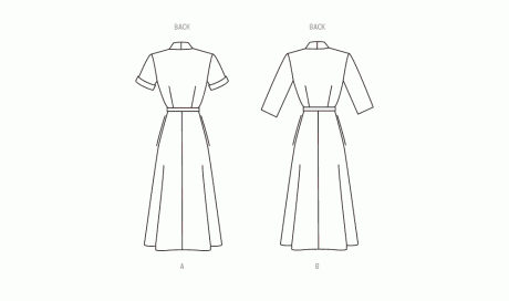 B6956 Misses' Dress with Sleeve Variations