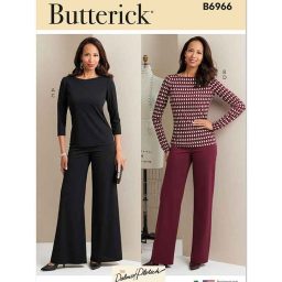 B6966 Misses' Knit Tops and Pants