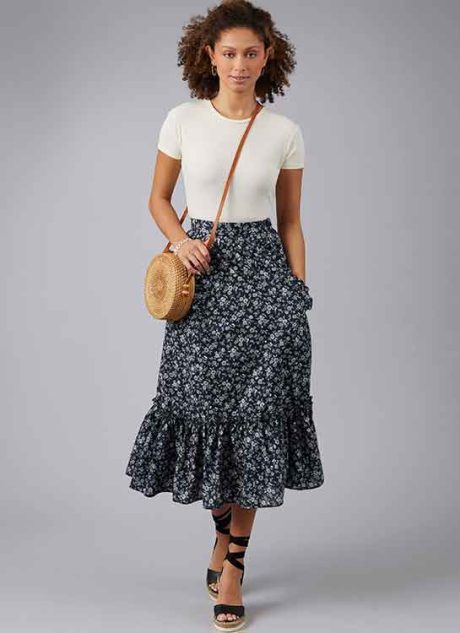 M8429 Misses' Top and Skirt by Laura Ashley