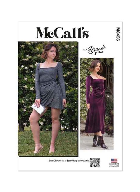 M8436 Misses Knit Dress in Two Lengths by Brandi Joan