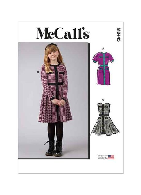 M8445 Girls' Knit Dresses